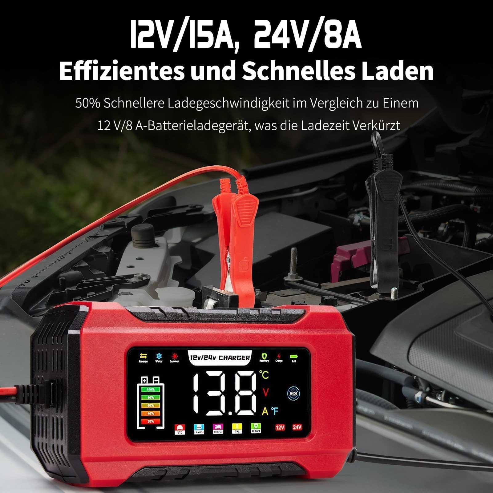 Hausprofi Autobatterie Ladegerät 15A/6A (2 Modelle), Reparatur & Erhaltung Autobatterie-Ladegerät