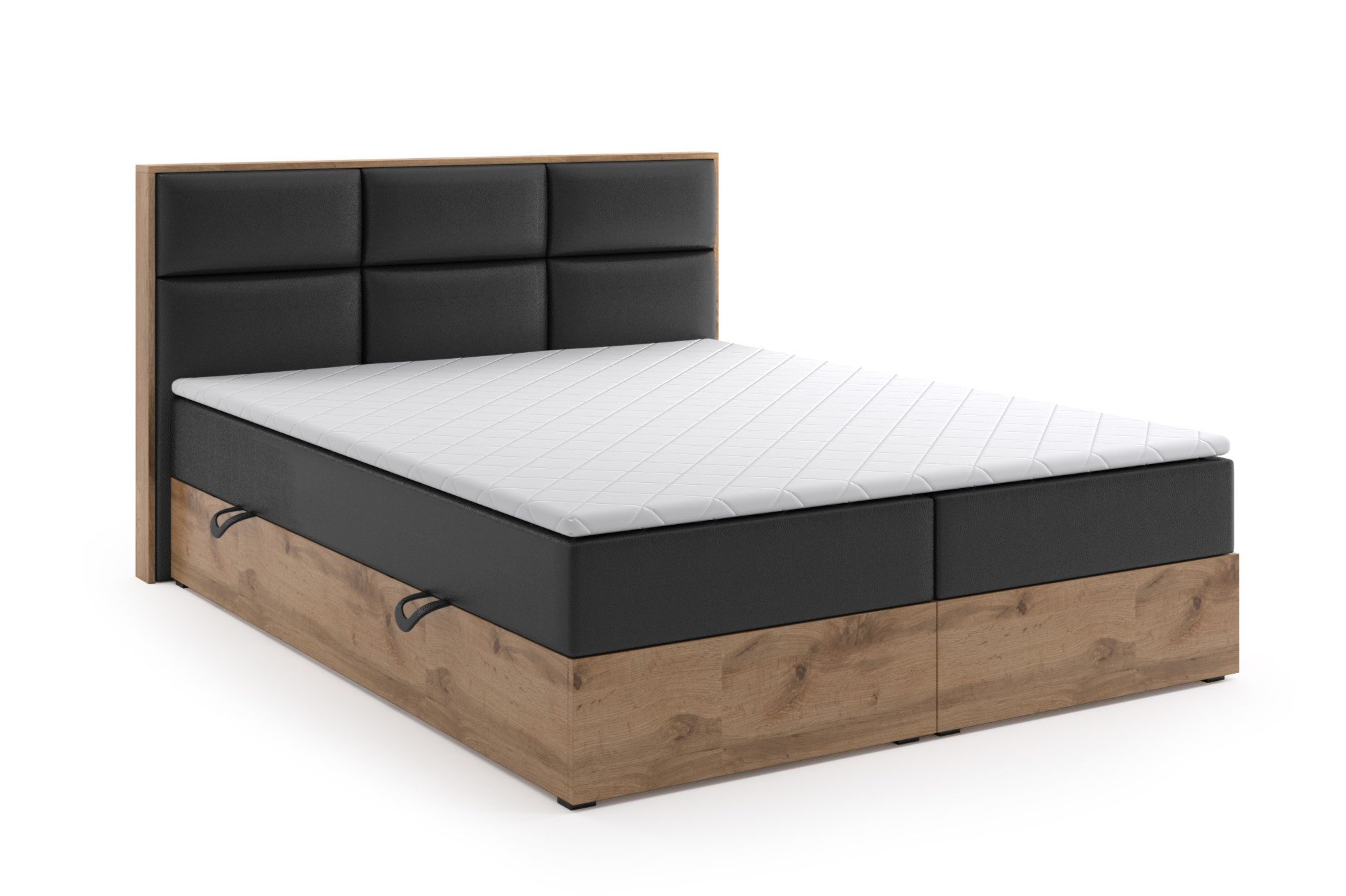 Labett Boxspringbett aus Holz im Loft-Stil günstig online kaufen
