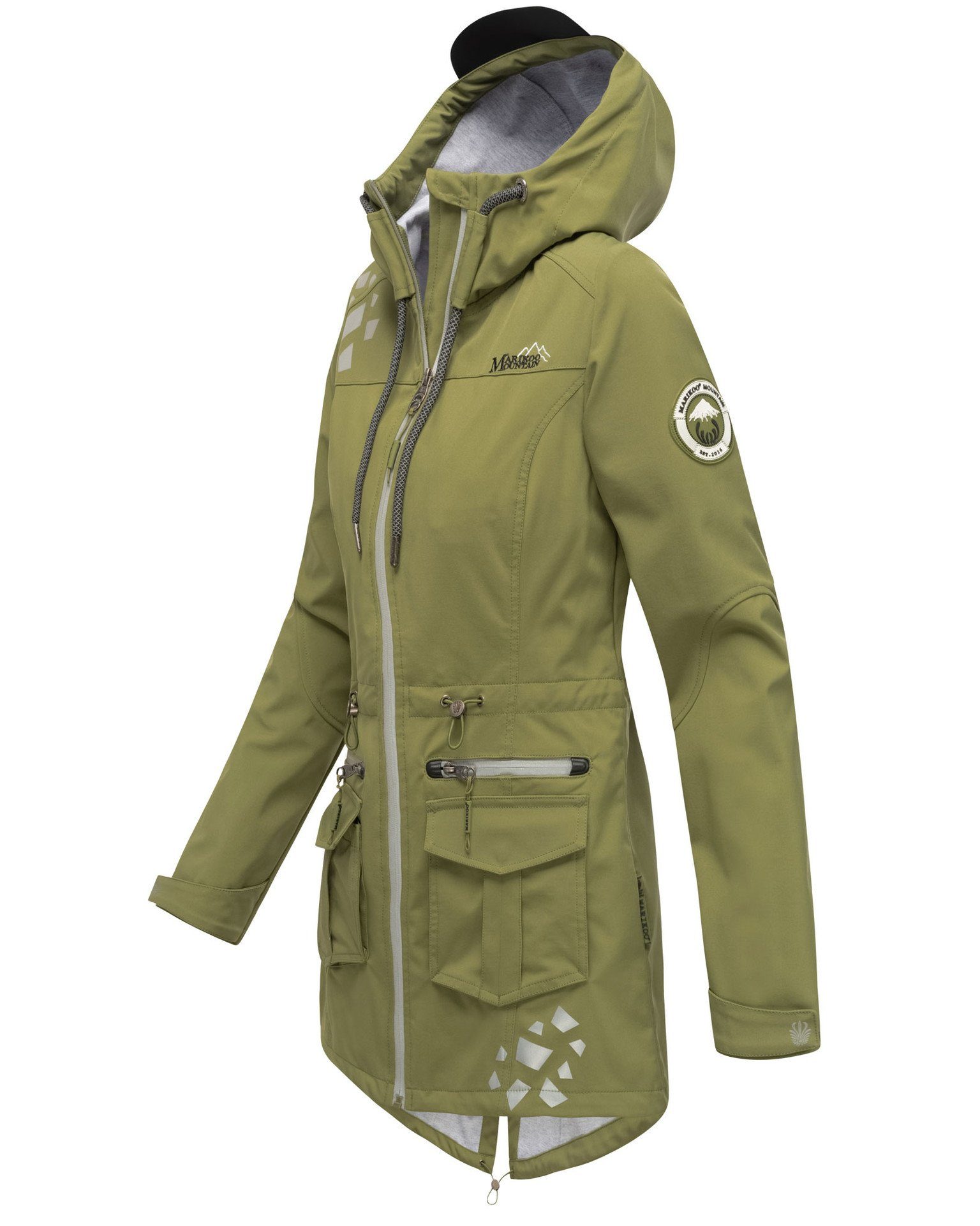 Marikoo Softshelljacke Damen Softshell wasserabweisendem Jacke aus olive "Ulissaa" Obermaterial