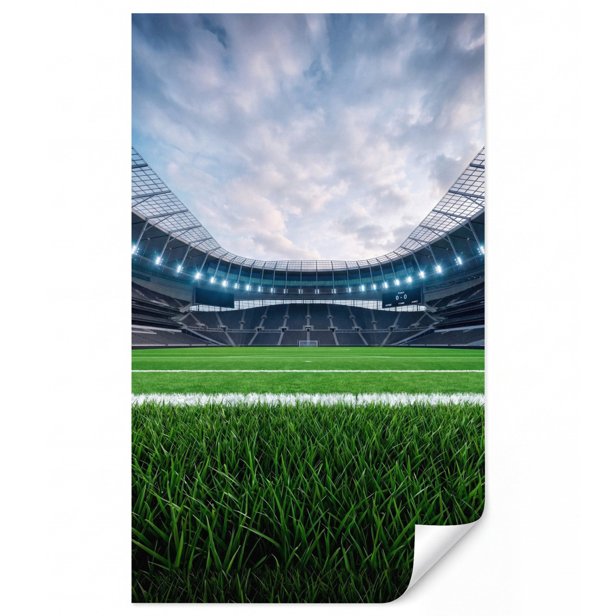 OnlyWow Fototapete Kinderzimmer - Fußball - Stadion - Sport - Grün, Matt, bedruckt, Modern, Wanddekoration, Wohnzimmer, Wandtapete 120x200cm