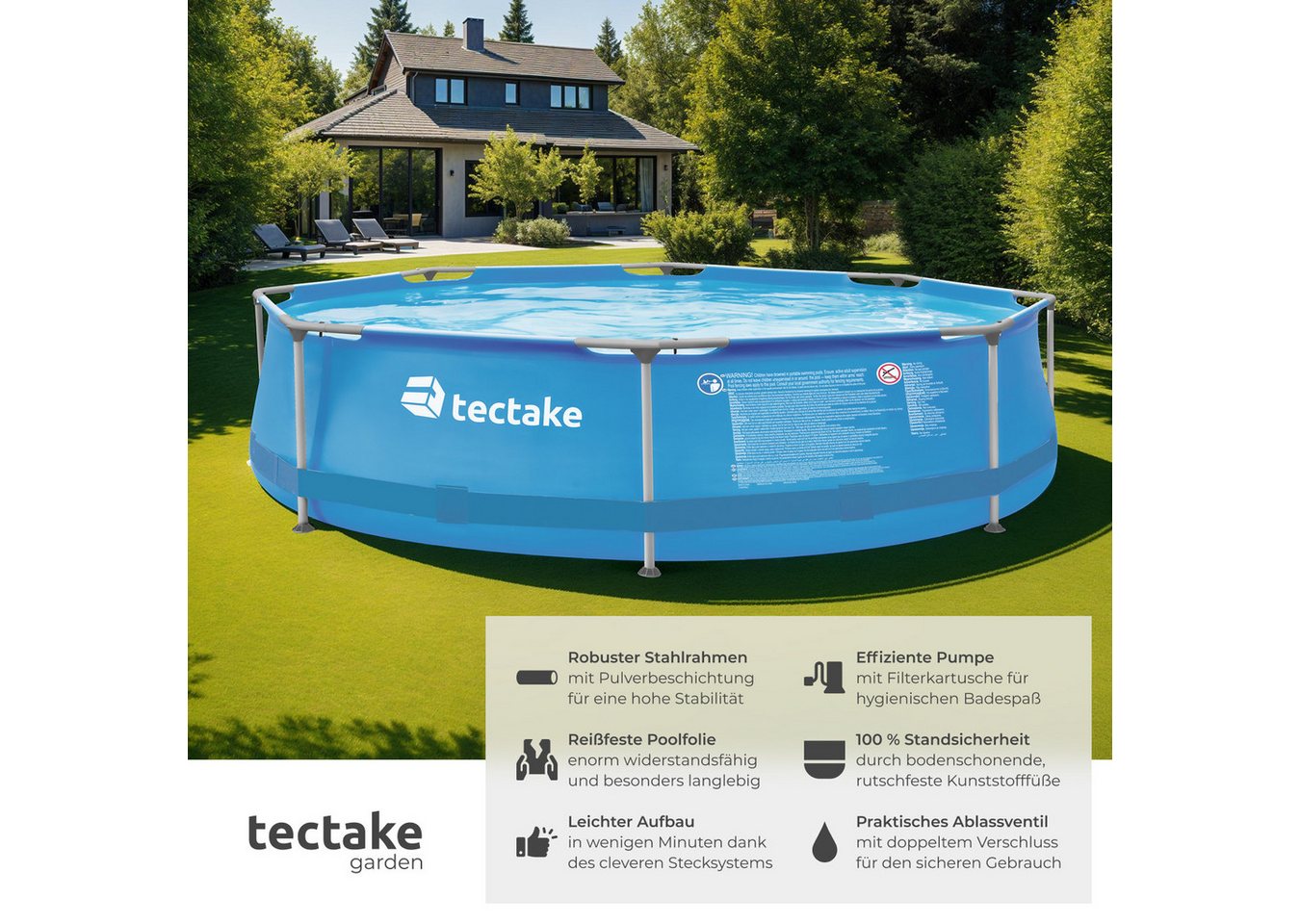 Thumbnail - tectake Framepool Swimming Pool, rund