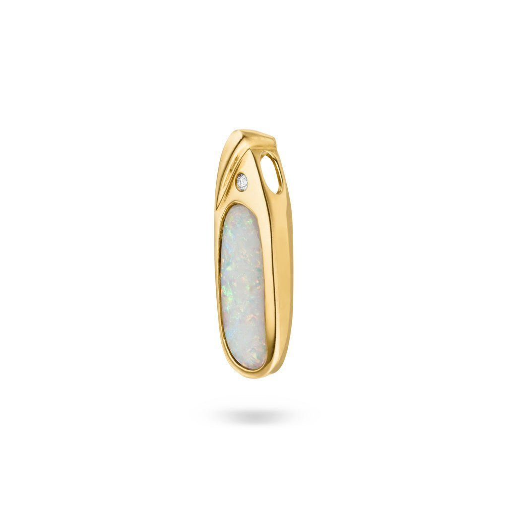 SKIELKA (Gelbgold Kettenanhänger Goldschmiedearbeit DESIGNSCHMUCK Diamanten mit 585), Anhänger Opal ct. aus 2,45 hochwertige Deutschland
