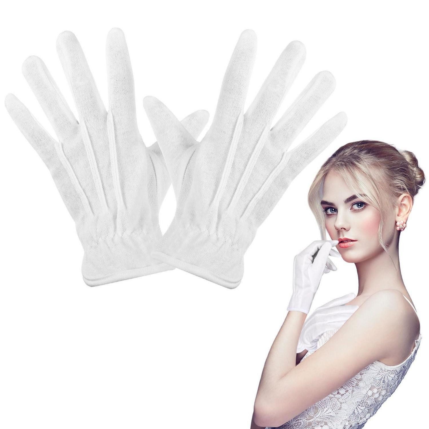 LuxusKollektion Frackhandschuhe Handschuhe Herren Damen mit Streifen Weiß (1-St)