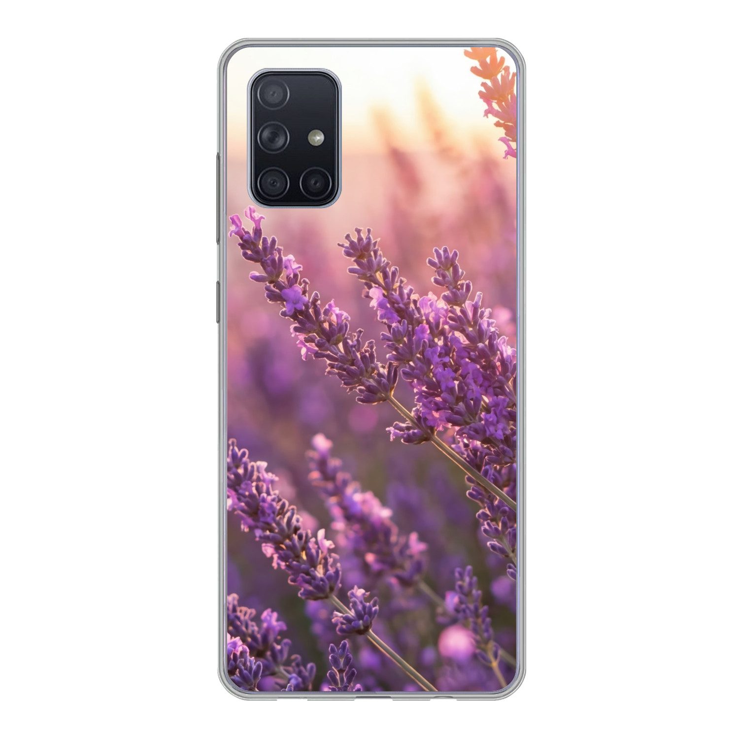 MuchoWow Handyhülle für Samsung Galaxy A51 Lavendel - Lila - Sonnenlicht, Smartphone-Bumper, Print, Handy Schutzhülle Dünn
