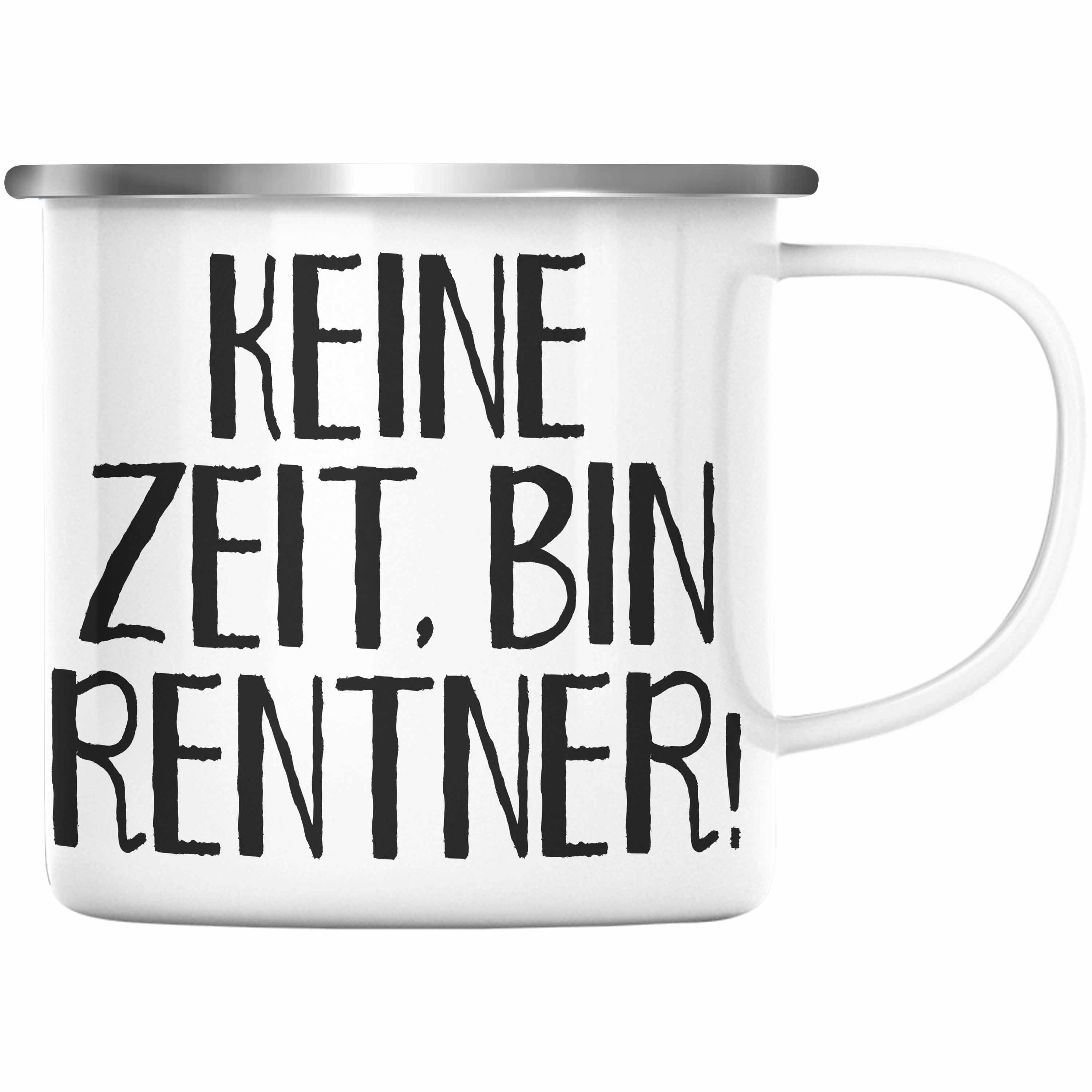 Trendation Thermotasse Geschenk Frauen Renteneintritt Ruhestand für Pensionierung Lustig Kollegin Rentner Trendation Frau Geschenke Silber Rentnerin - Emaille Mann Tasse Männer