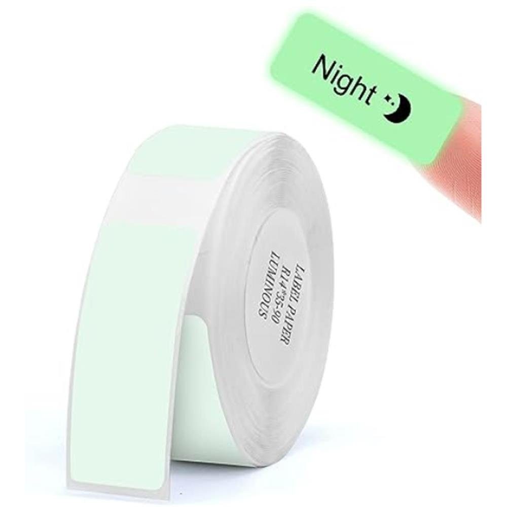 NIIMBOT Etiketten Label 13x35mm Glow in the Dark 90 Stück, für Etikettendrucker D11 und D110