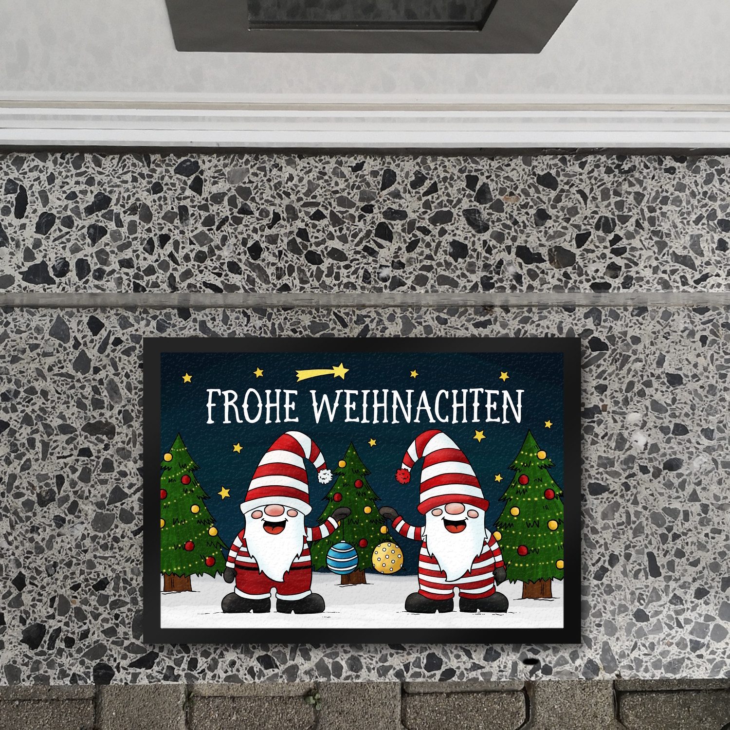 speecheese Fußmatte Frohe Weihnachten Fußmatte mit Wichtel Motiv Advent Chr günstig online kaufen