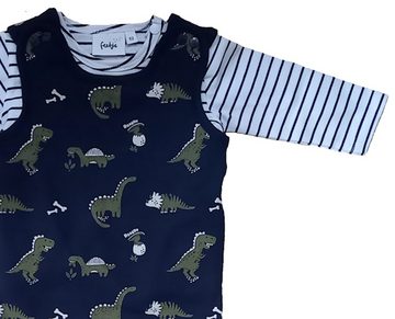 Feetje Strampler Feetje Baby Strampler 2tlg. Strampelanzug Dino Langarmshirt navy beige (2-tlg)