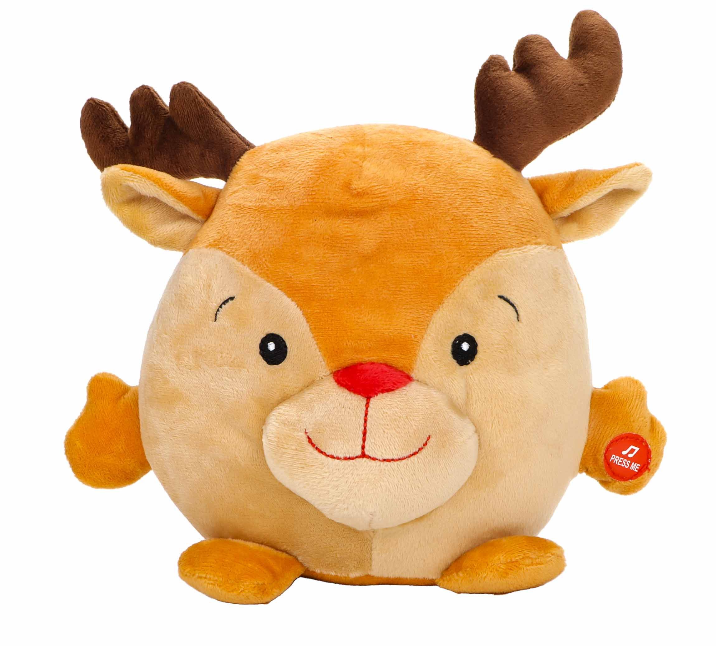christmas gifts Weihnachtsfigur Weihnachtsfigur mit Bewegung und Ton (Rentier ruft Ho, ho, ho, Merry Christmas, 1 St., Plüsch-Weihnachtsfigur), Rentier Plüschfigur