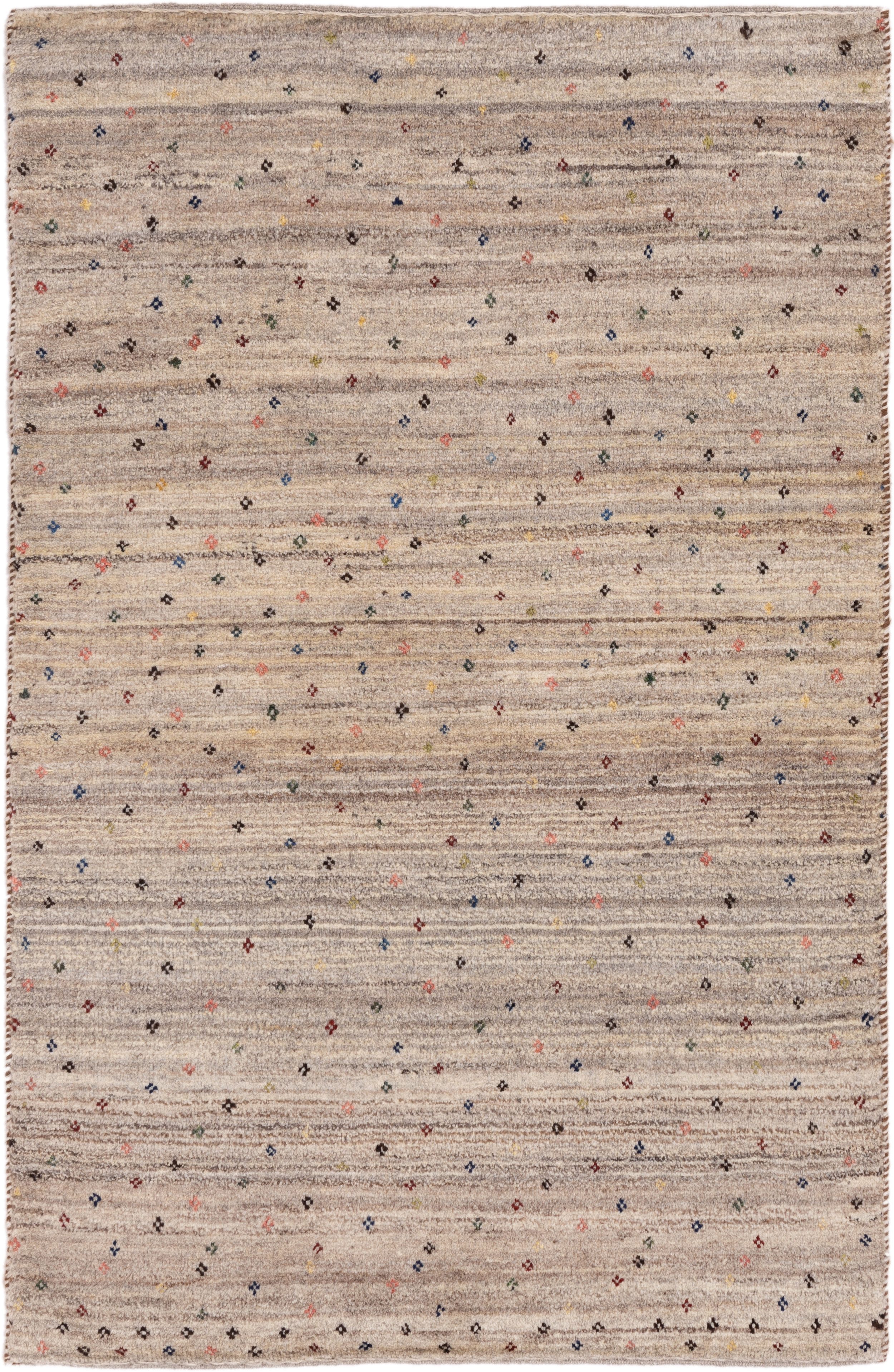 CABBEL Wollteppich Premium Perser Gabbeh Teppich Grau 95x148 cm, Rechteckig, Höhe: 20 mm, Handgeknüpftes Unikat aus 100% Wolle – langlebig und natürlich