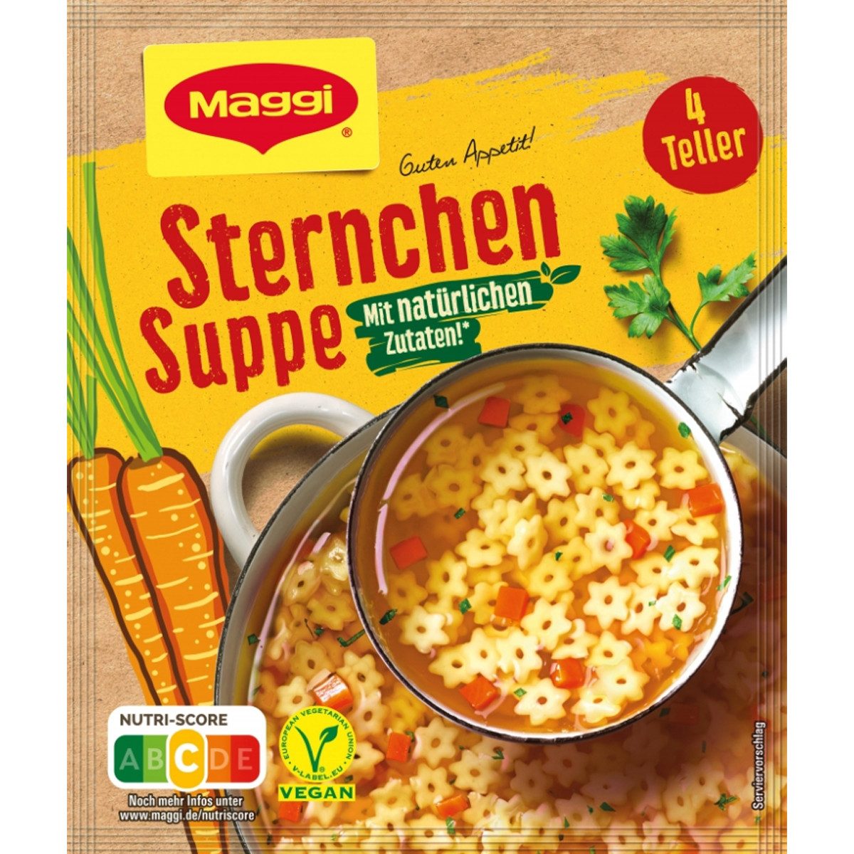 MAGGI Fertiggericht, Maggi Guten Appetit Sternchen Suppe mit natürlichen Zutaten 55g