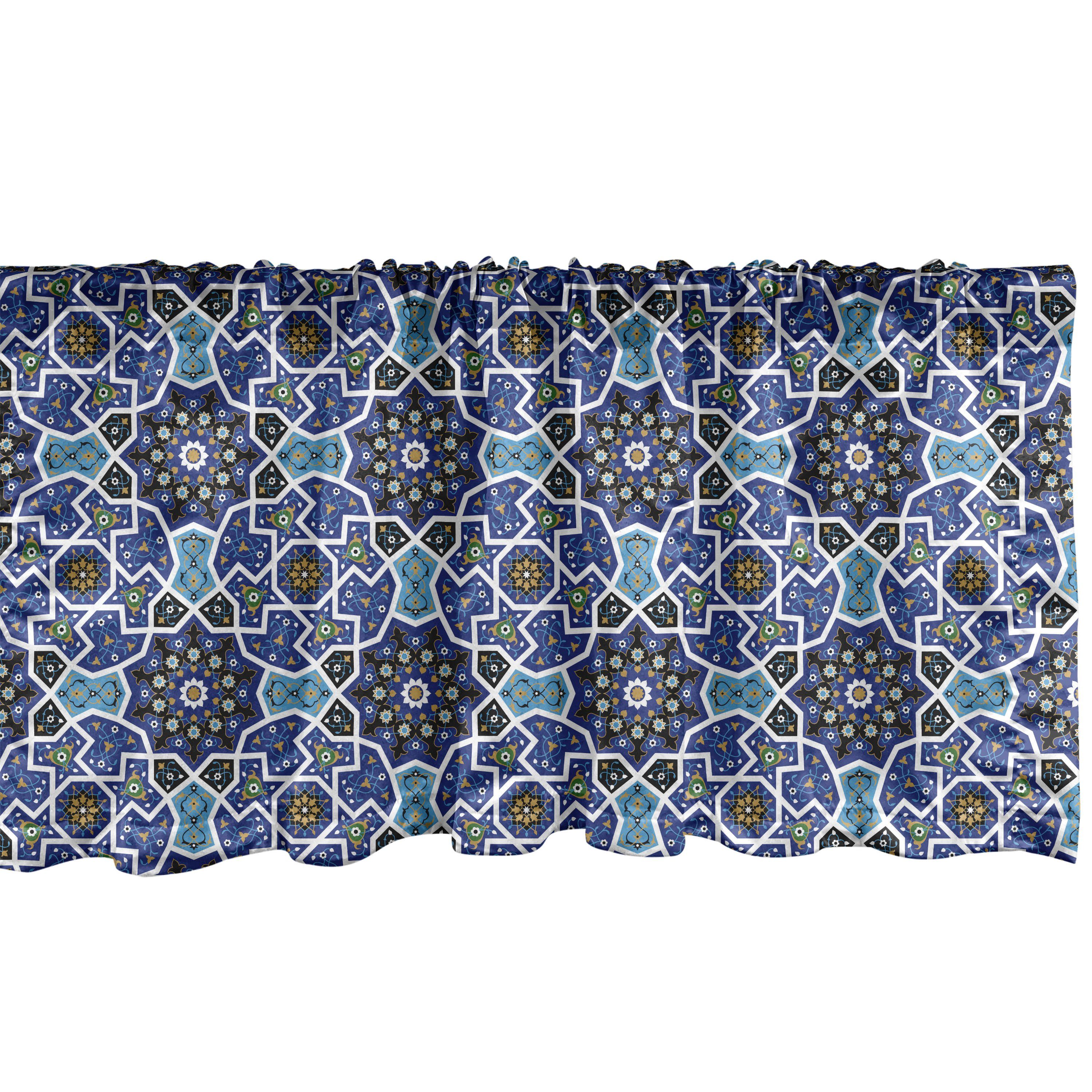 Scheibengardine Vorhang Volant für Küche Schlafzimmer Dekor mit Stangentasche, Abakuhaus, Microfaser, Arabisch Persian Gypsy Entwurf