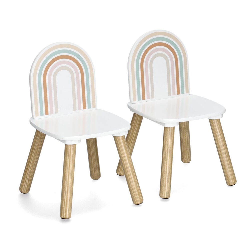 Zeller Present Kindertisch Kinderzimmermöbel RAINBOW aus MDF und Kiefer, Tisch + 2 Stühle (funktional), keine – Bild 4 von 5