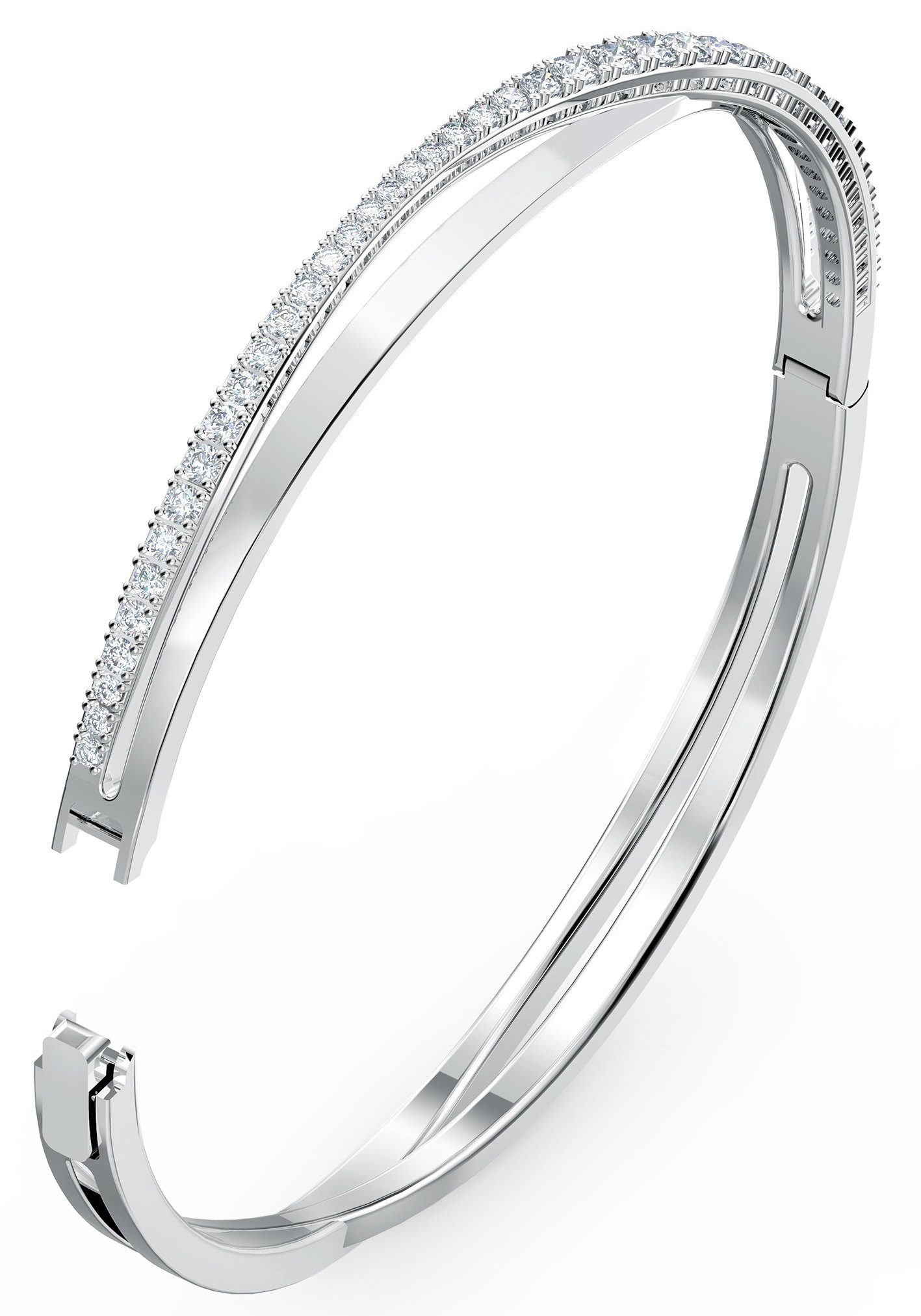 5565210, Kristallen weiß 5572725, Swarovski Armreif weiss, mit Rows, rhodiniert, 5572726, Swarovski® Twist