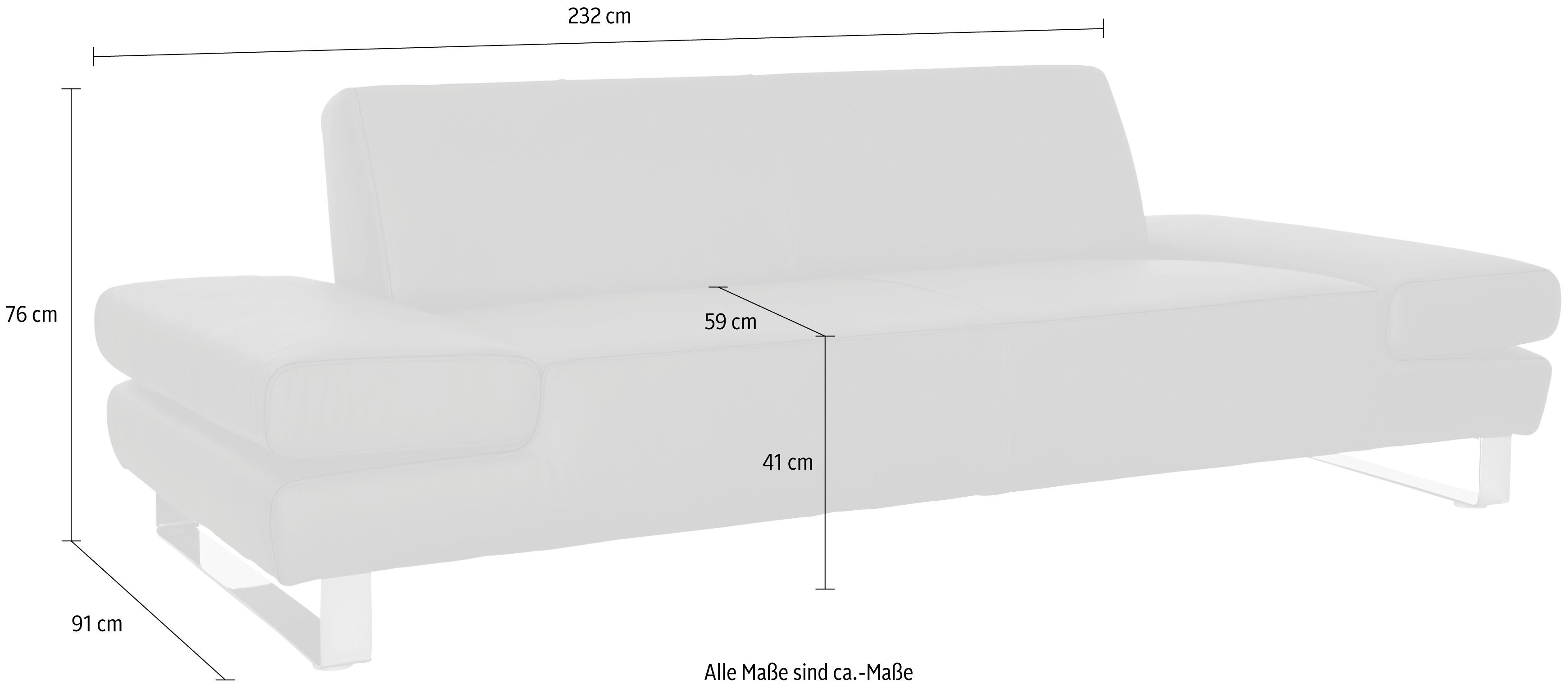 taboo, mit mit 3-Sitzer Kontrastnaht weiß Normaltiefe, inklusive Armlehnenverstellung, Z59 W.SCHILLIG
