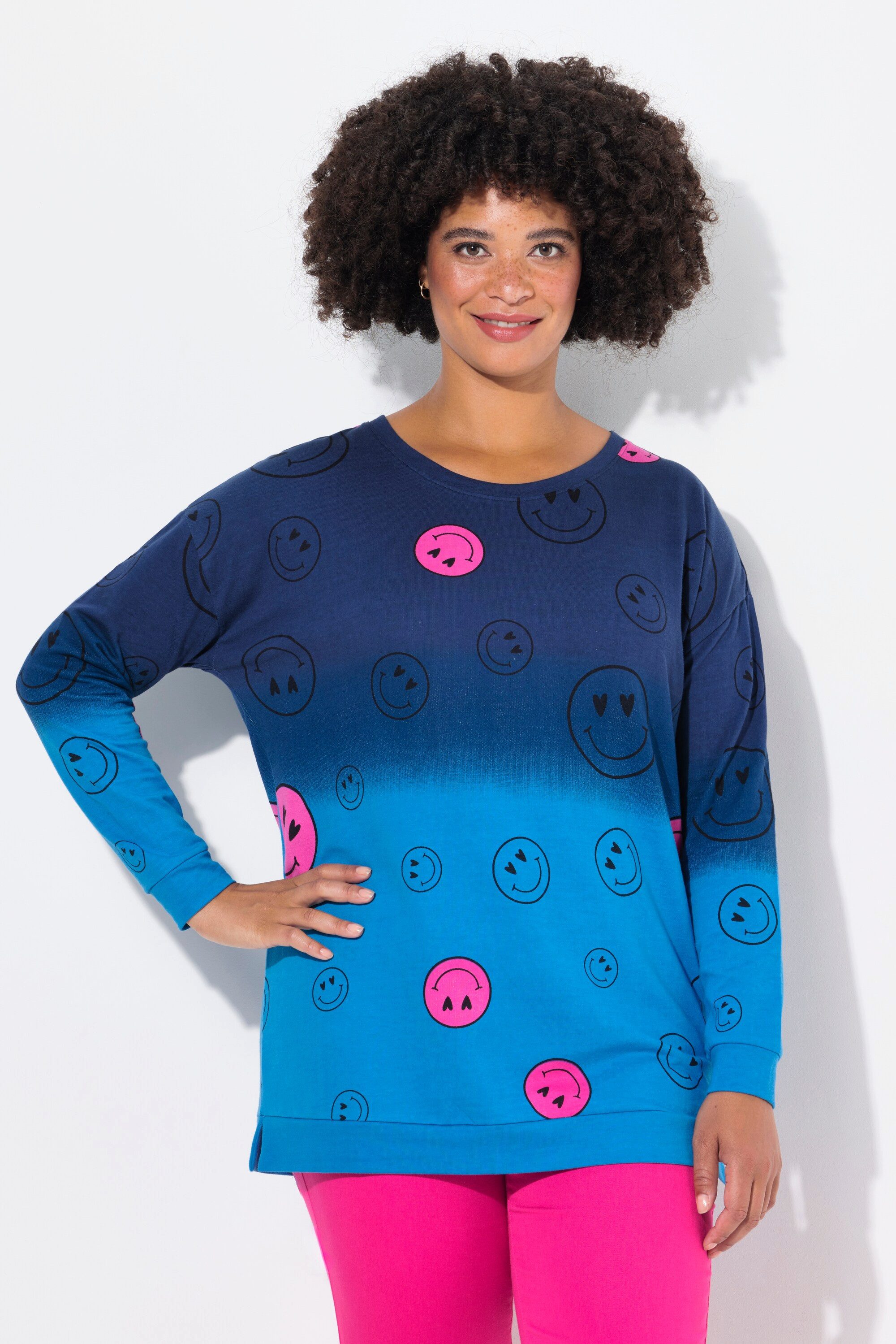 Angel of Style Sweatshirt Sweatshirt oversized Farbverlauf Smiley Langarm günstig online kaufen