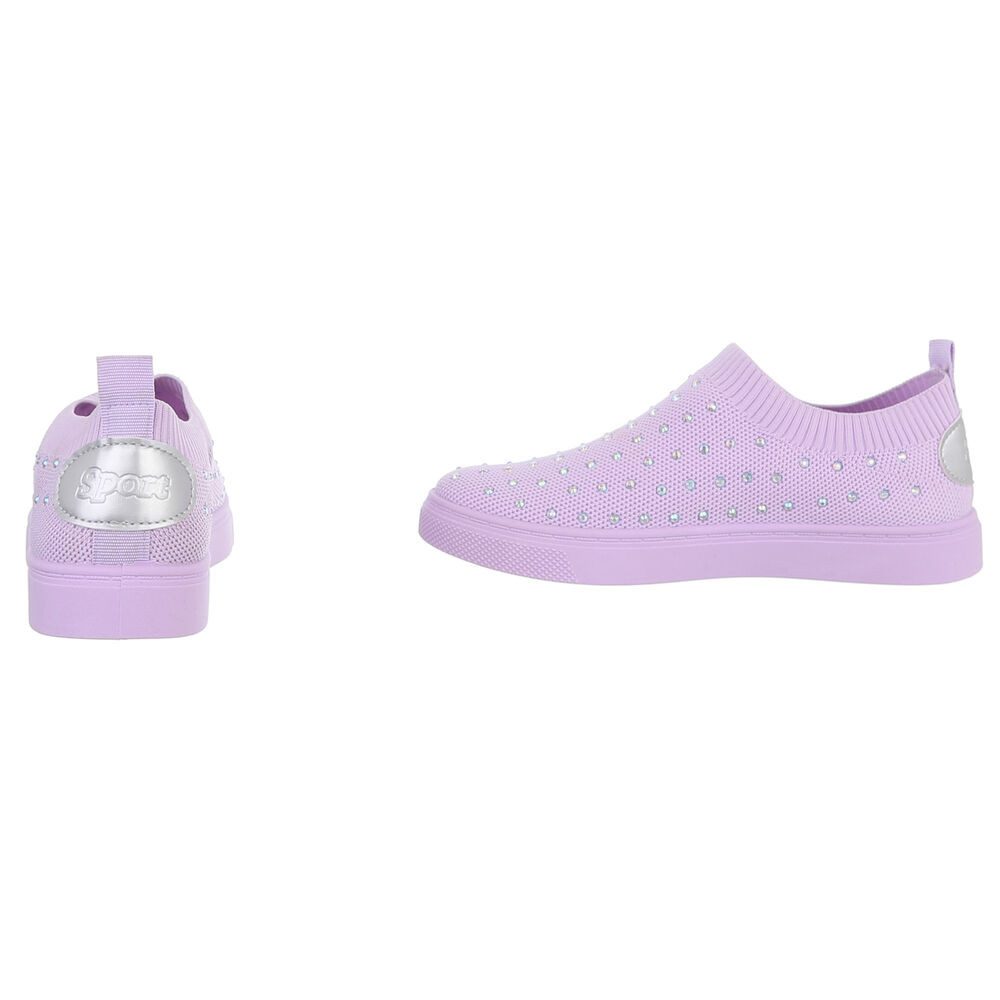 Ital-Design Damen Low-Top Freizeit Slipper (88843481) Flach Sneakers Low in Lila