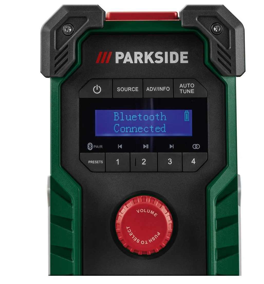 Parkside PARKSIDE DAB Akku-Baustellen Radio PBR 20-Li USB, Akku 2.0 Ah, 20V Baustellenradio