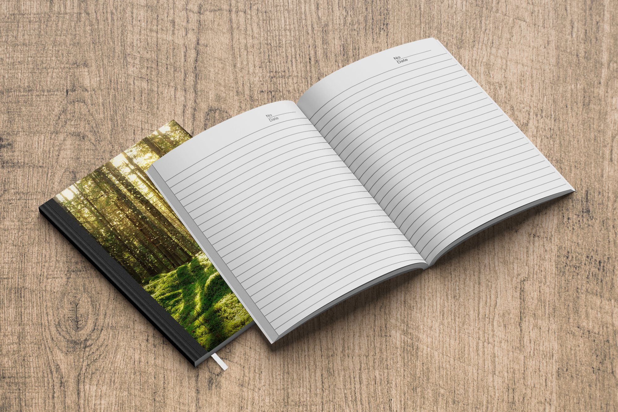 - Wald Merkzettel, Notizheft, - Haushaltsbuch Seiten, Pflanzen Bäume Tagebuch, - Natur, A5, 98 - Sonne Moos - Notizbuch Journal, MuchoWow