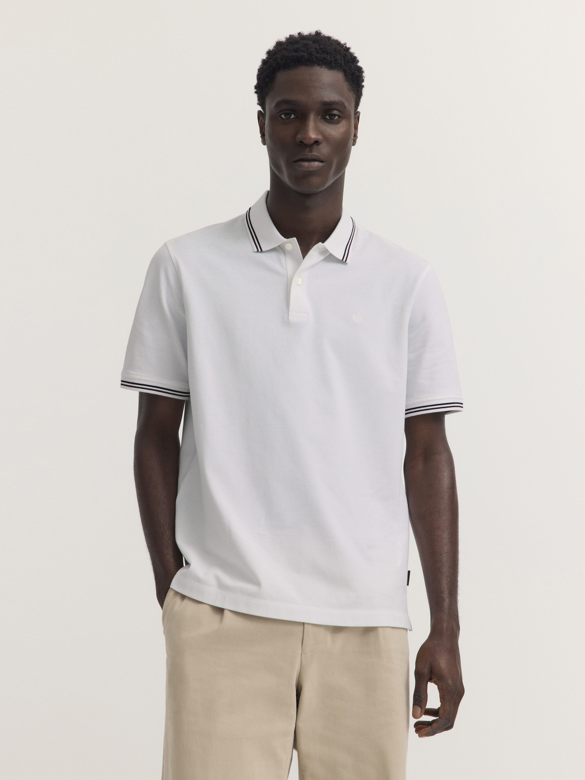 bugatti Poloshirt Modern Fit Modern Fit Baumwoll-Piqué Kurzarm Polokragen