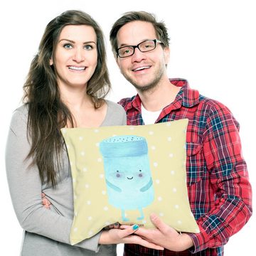 Mr. & Mrs. Panda Dekokissen BestFriends-Salt - Gelb Pastell - Geschenk, Kissenhülle, Kopfkissen