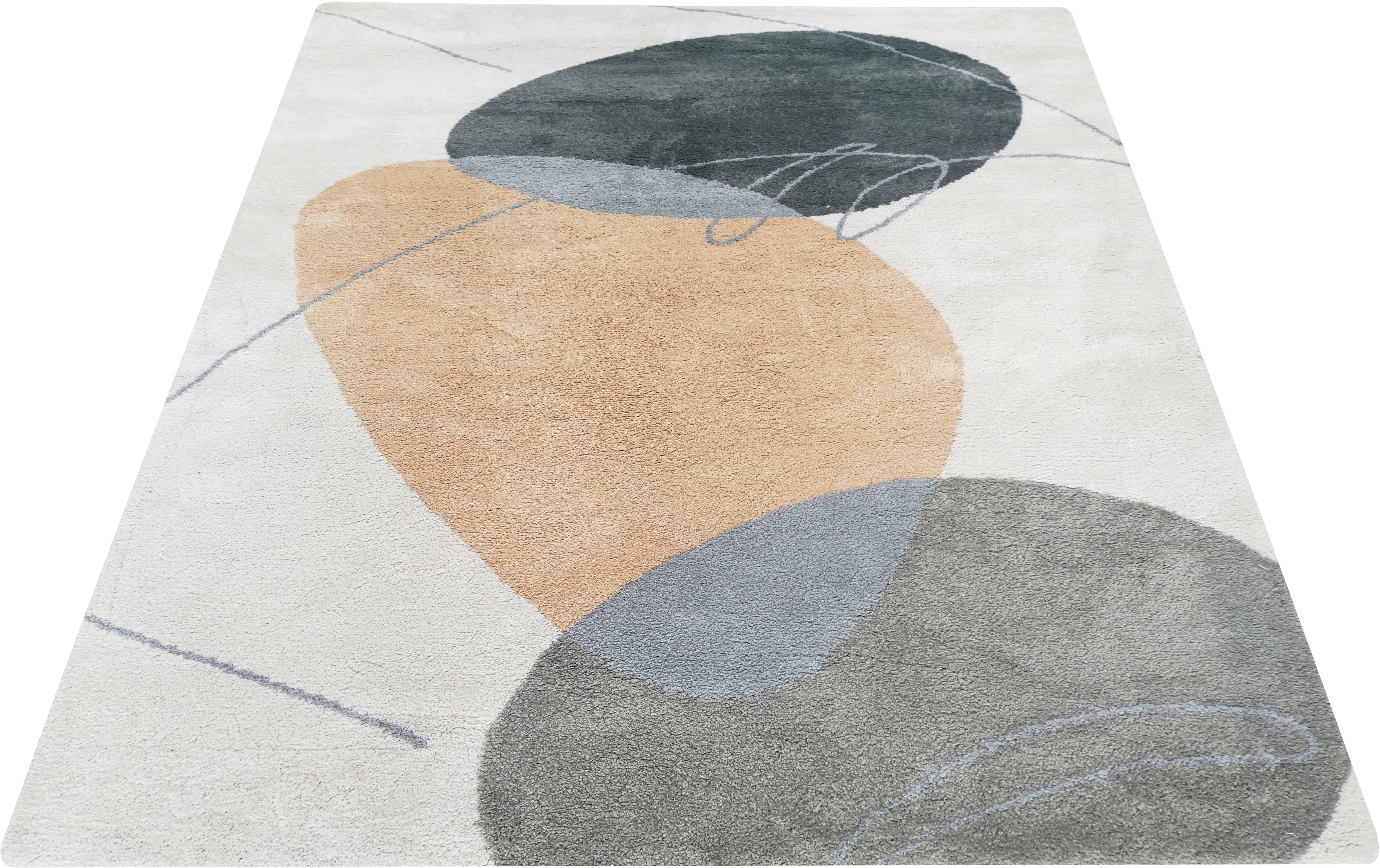 Teppich Megan, LeGer Home by Lena Gercke, rechteckig, Höhe: 20 mm, super soft, kuschelig, mehrfarbig, geometrisches Muster, Wohnzimmer beige