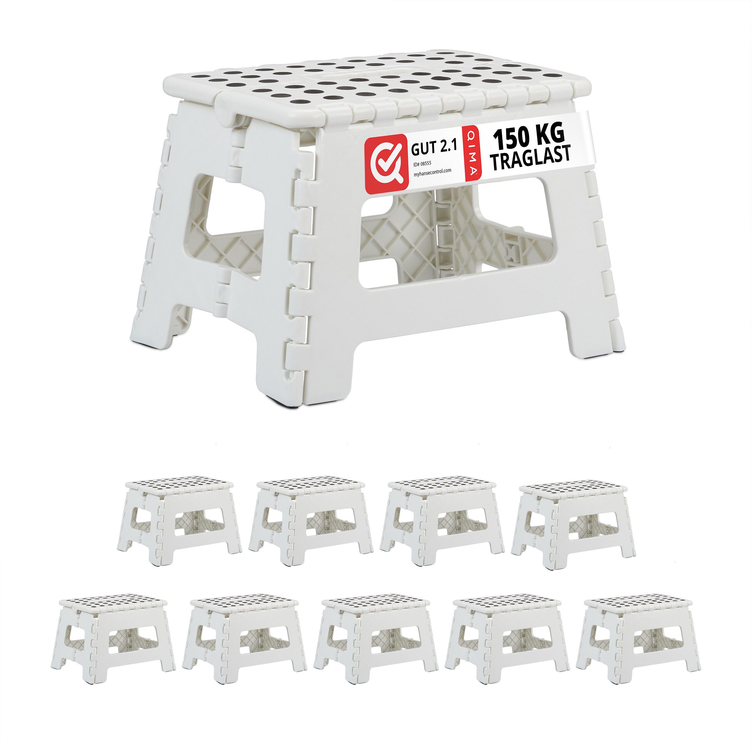 Sitzhocker Klapphocker faltbar M weiß 10er Set