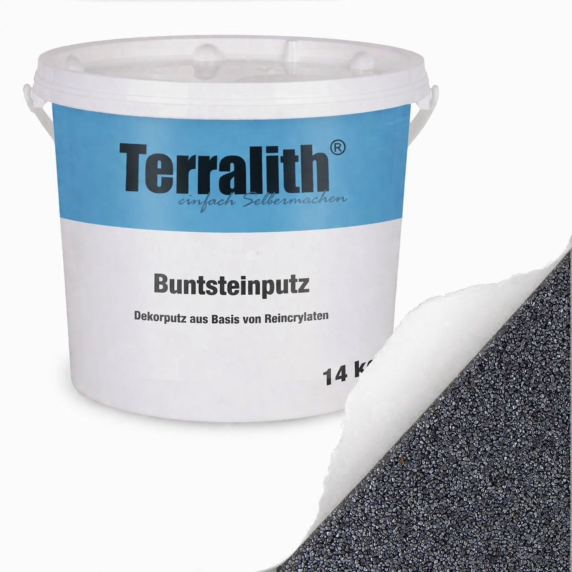 Terralith® Kunstharzputz Buntsteinputz Mosaikputz 2mm -14 kg- BSP36 (Eimer, Verarbeitungsfertig) Dekorationsputz aus Marmor-Granulat bzw. eingefärbter Körnung