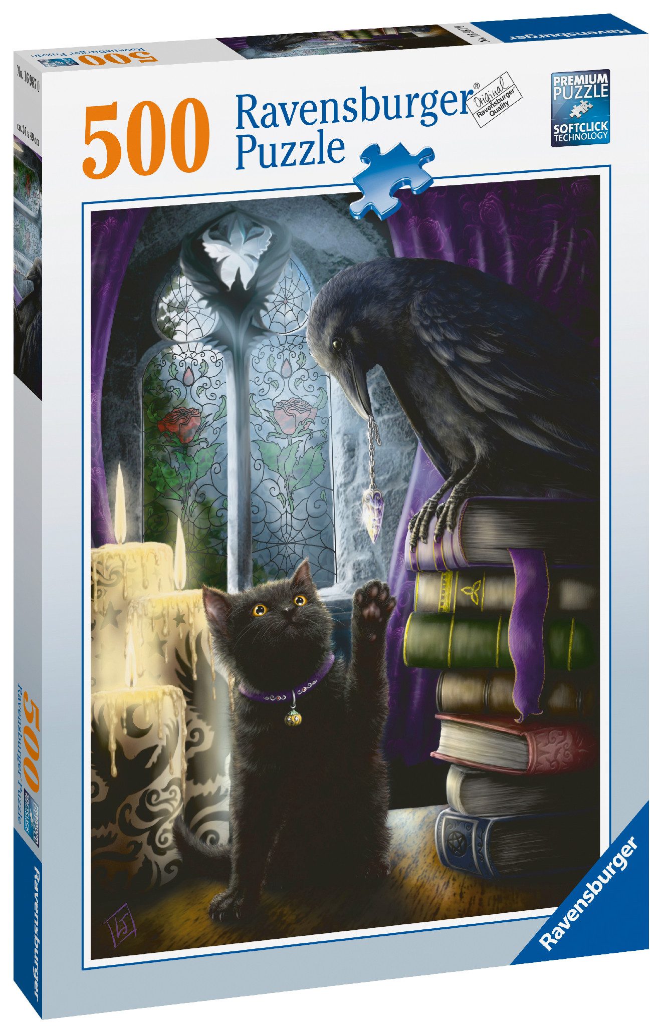 Ravensburger Verlag GmbH Puzzle Ravensburger Puzzle – Rabe und Katze im Turmzimmer - 500 Teile, 500 Puzzleteile