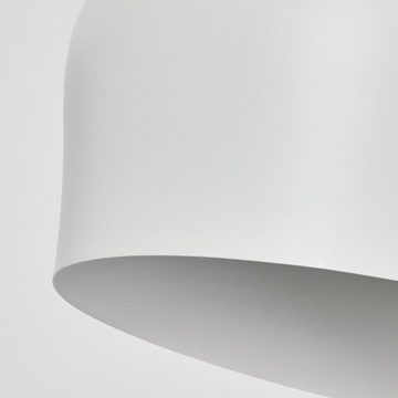 hofstein Hängeleuchte »Perarolo« moderne Hängelampe aus Metall in Weiß/Chromfarben, ohne Leuchtmittel, Leuchte im Retro Design mit rundem Schim (35cm),110cm, 1xE27