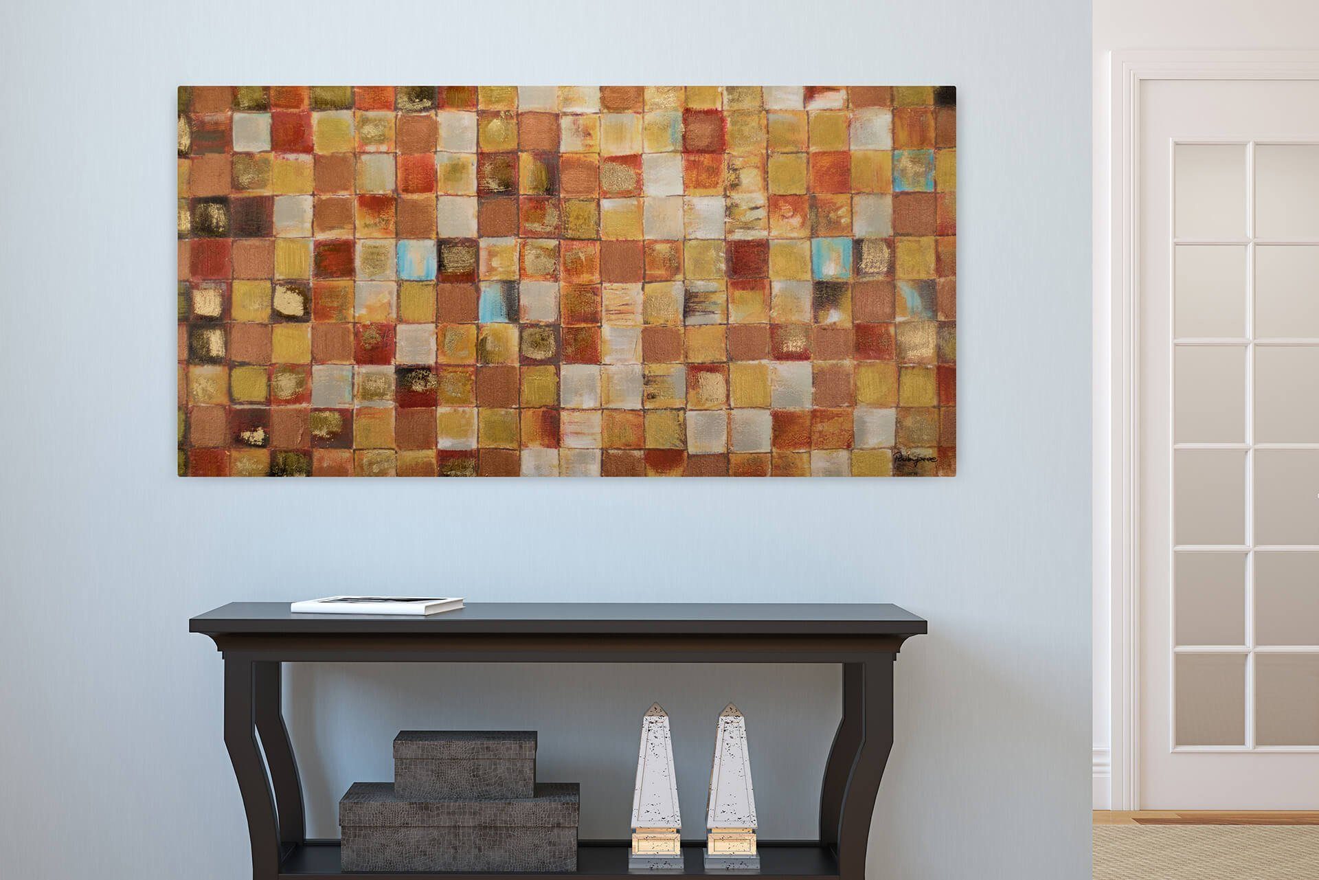 KUNSTLOFT Gemälde Order of Harmony Leinwandbild HANDGEMALT Wohnzimmer 100% Wandbild 140x70 cm