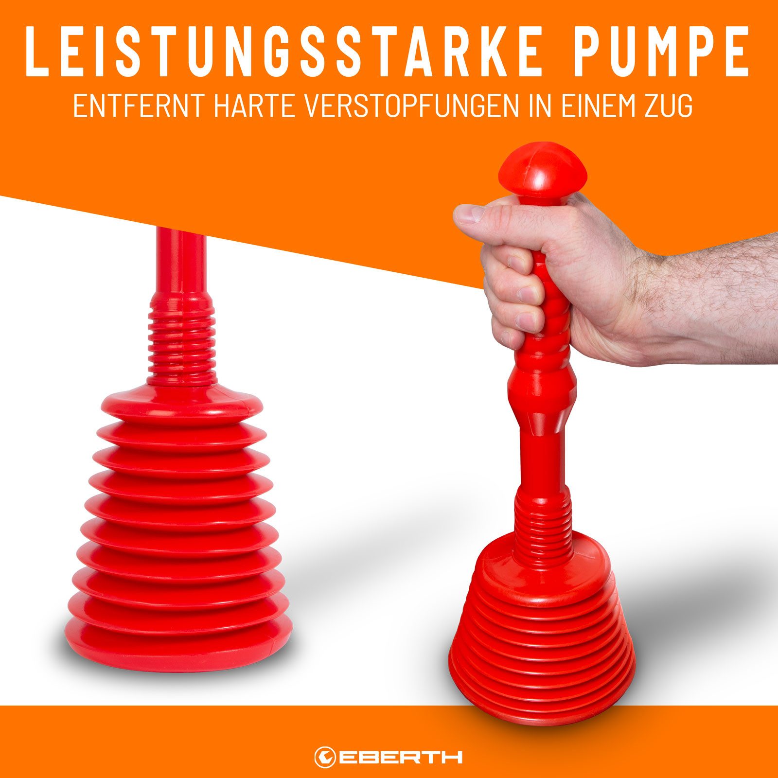 EBERTH Pümpel Pömpel zur effektiven Reinigung von Waschbecken, Aufsatz Ø 120 mm, Rohrreiniger Saugglocke