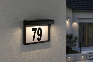 Paulmann LED Außen-Wandleuchte Hausnummer, LED fest integriert, Warmweiß, LED-Modul, IP44, 3000K, Schwarz