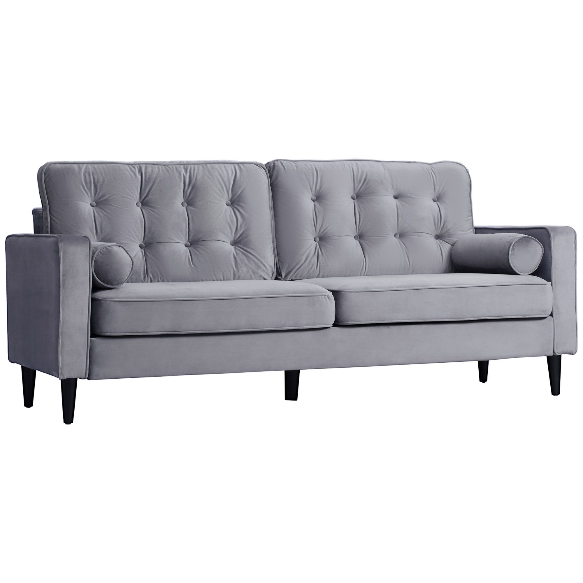 HOMCOM 3-Sitzer Knopfheftung, Lattenrost, Samtoptik, Grau. Reduzierter Preis € 349,90. Unverbindliche Preisempfehlung € 621,90