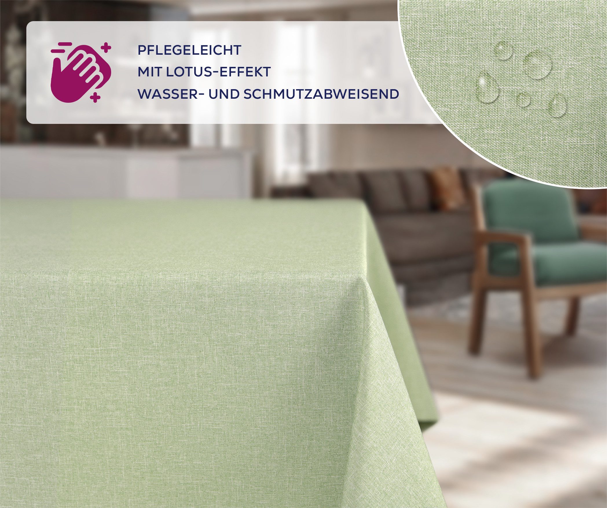 Beautex Tischdecke Fleckenabweisende bügelfreie Tischdecke mit Lotuseffekt, günstig online kaufen