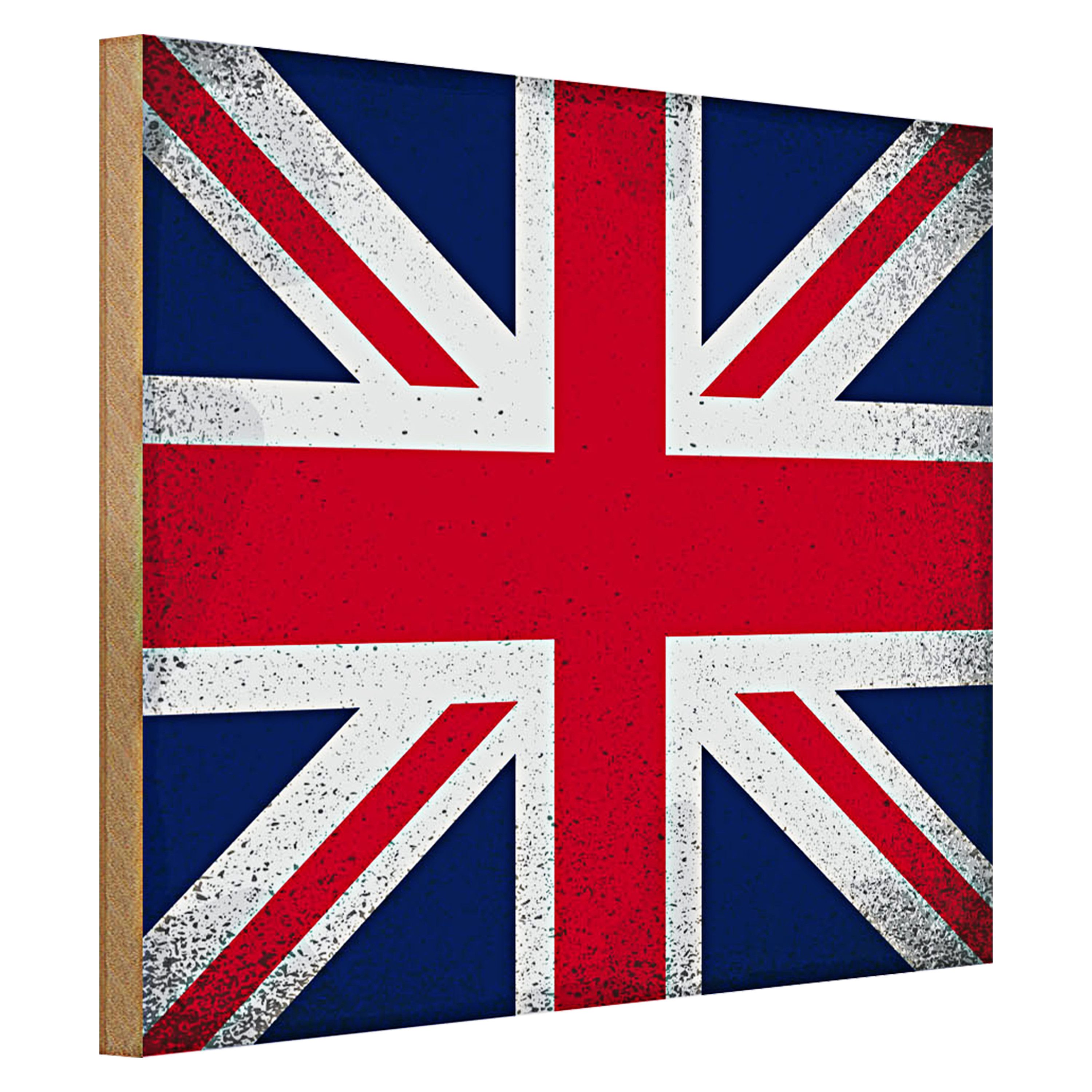 Roomando Holzbild Flagge Union Jack 40x30cm United Kingdom Vintag