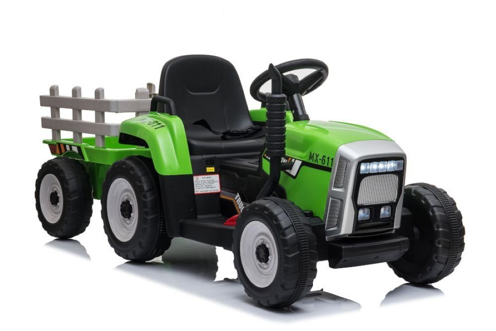 ES-Toys Elektro-Kinderauto Kinder Elektrotraktor Anhänger, Belastbarkeit 30 kg, 2 Elektro Motoren MP3 Rückwärtsgang 30 kg