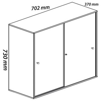 VCM Aktenschrank Büroschrank Aktenschrank Schiebetüren Lona 2fach (1-St)