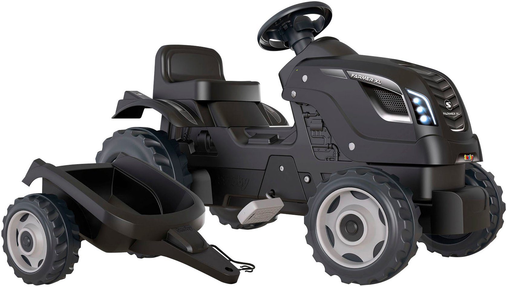 Smoby Trettraktor Farmer XLS schwarz+, mit Anhänger; Made in Europe