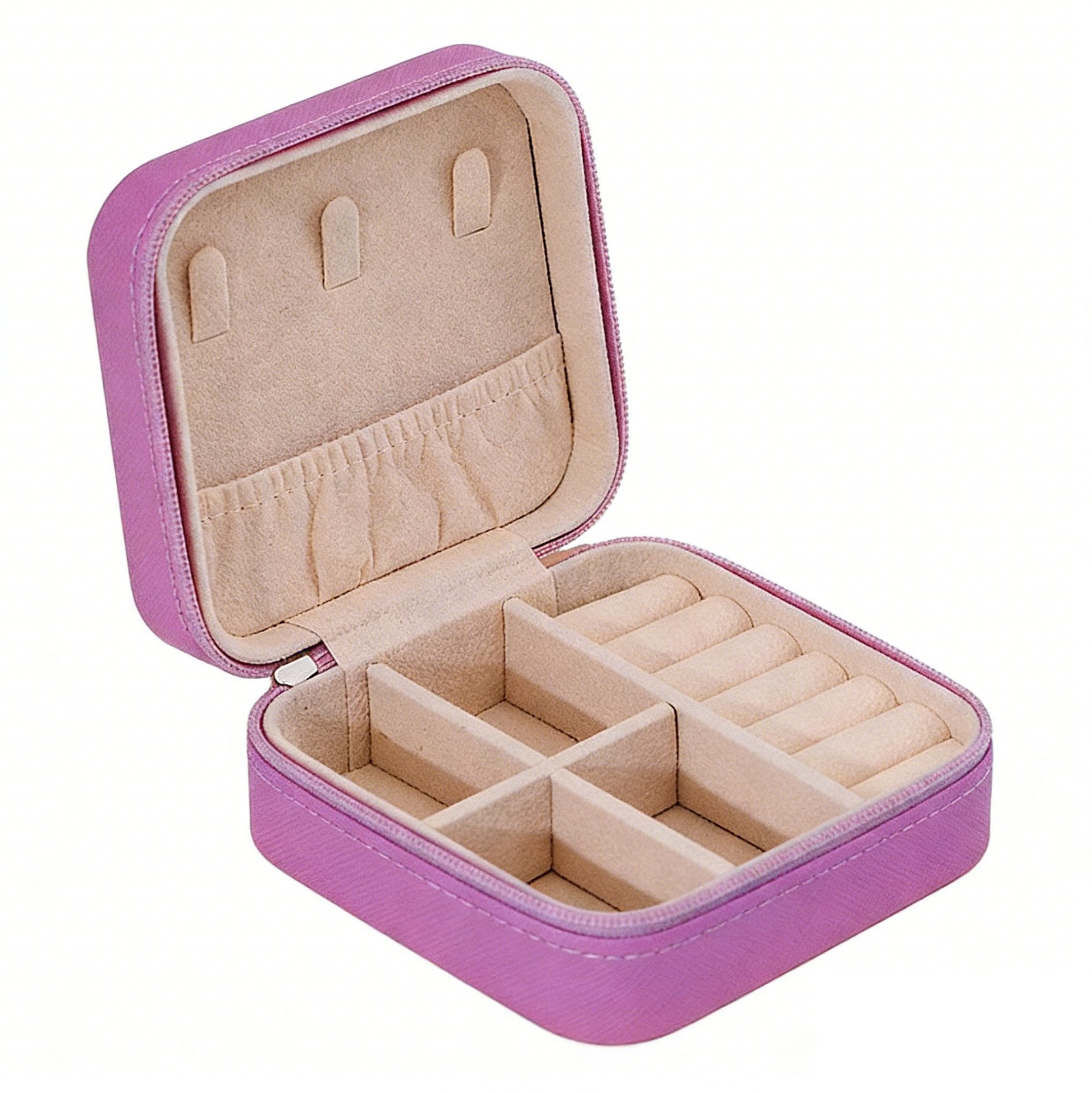 Jumpeak Schmuckkasten Schmuckkästchen,Schmuckkasten,Schmuckaufbewahrung,Schmuckschatulle, Organizer,klein, tragbar, Mini,PU-Leder,Samtfutter,Geschenkidee