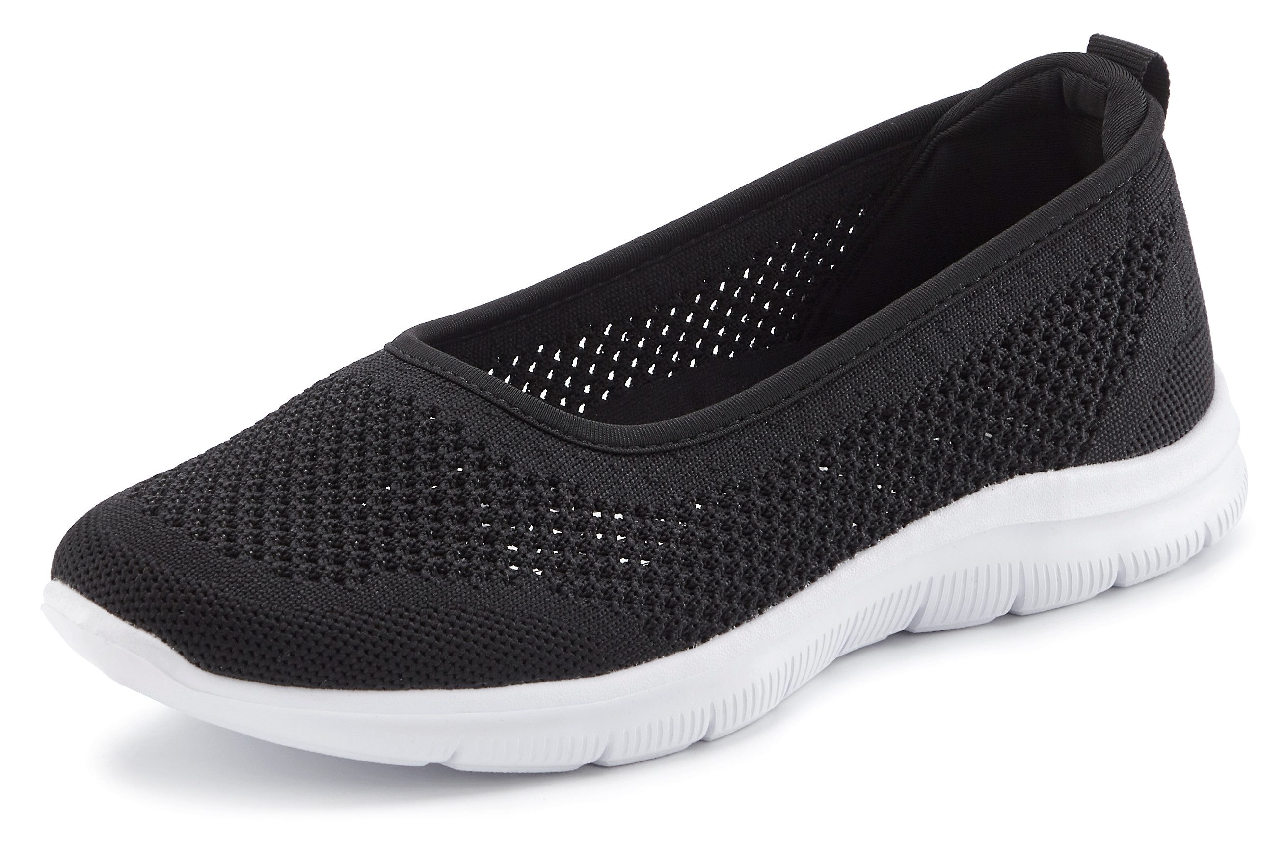 LASCANA Halbschuh, Slip-On-Sneaker, Sneaker Ballerinas zum Reinschlüpfen VEGAN