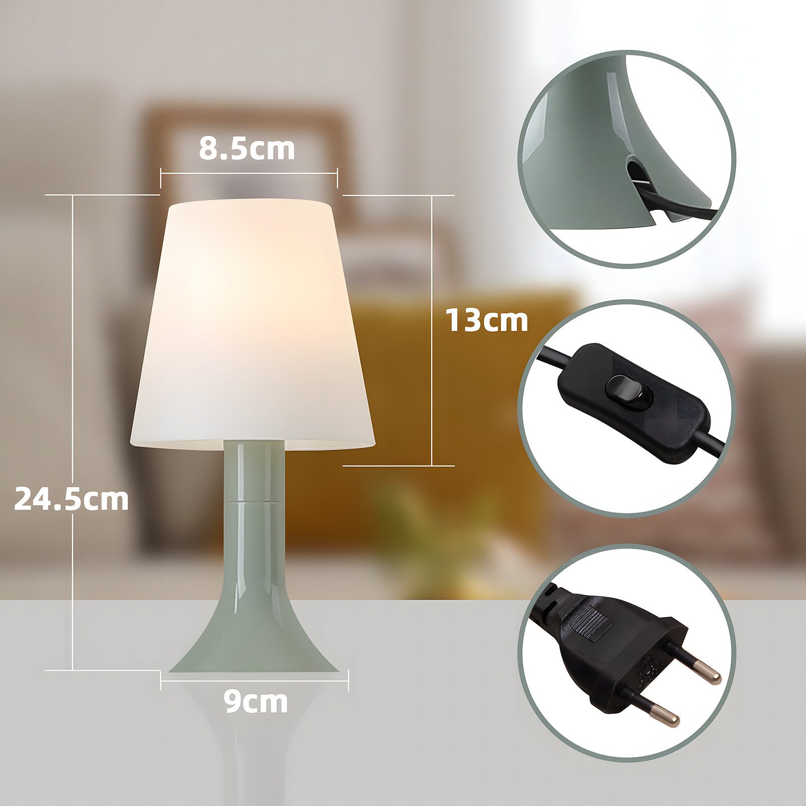 ZMH Tischleuchte mit Kabel - E14 günstig online kaufen