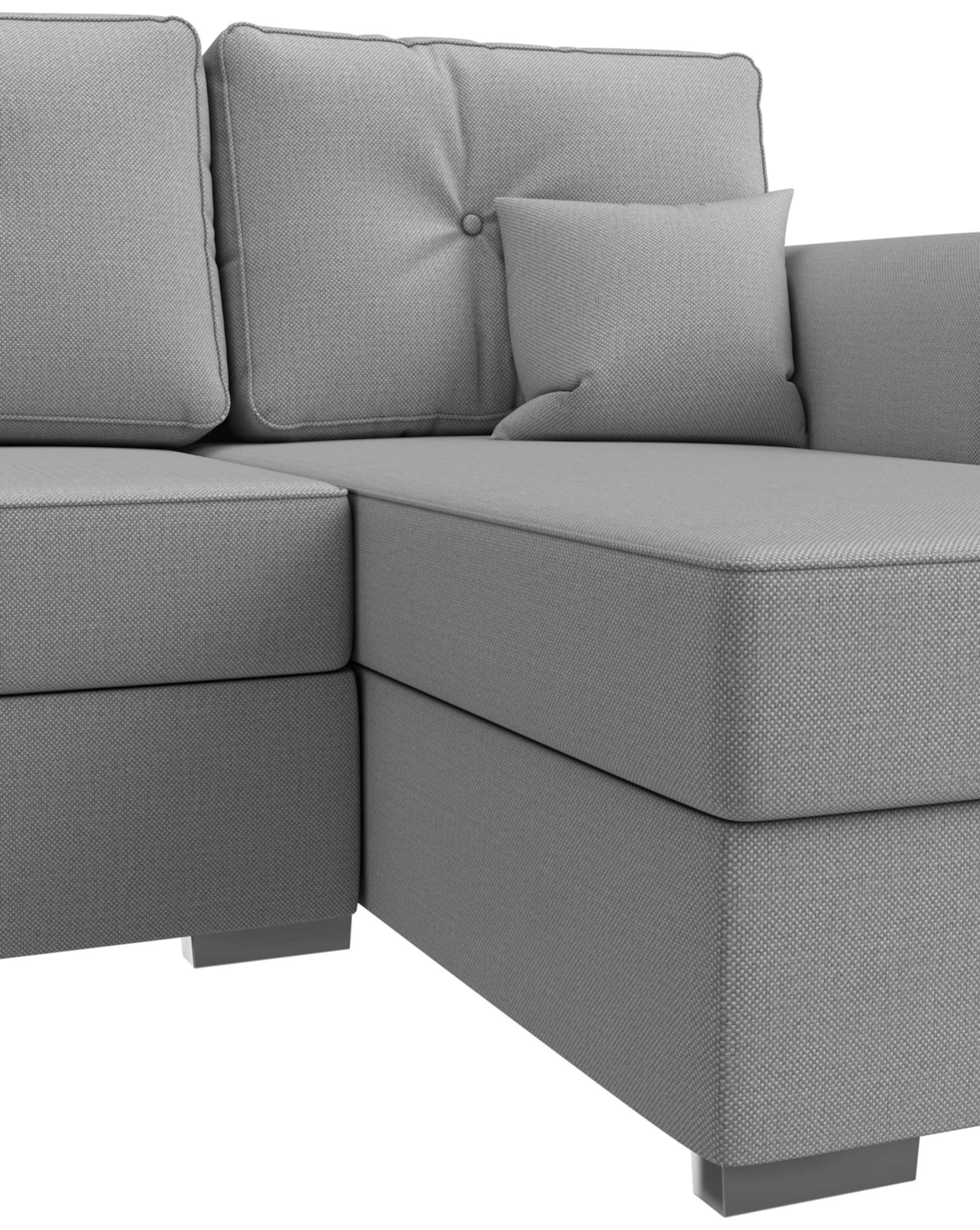 Modern Bettfunktion Ecksofa Bettkasten, und Kissen Design, Orco, inklusive bestellbar, frei links im Stylefy mane L-Form, mit Eckcouch, rechts oder Raum stellbar,