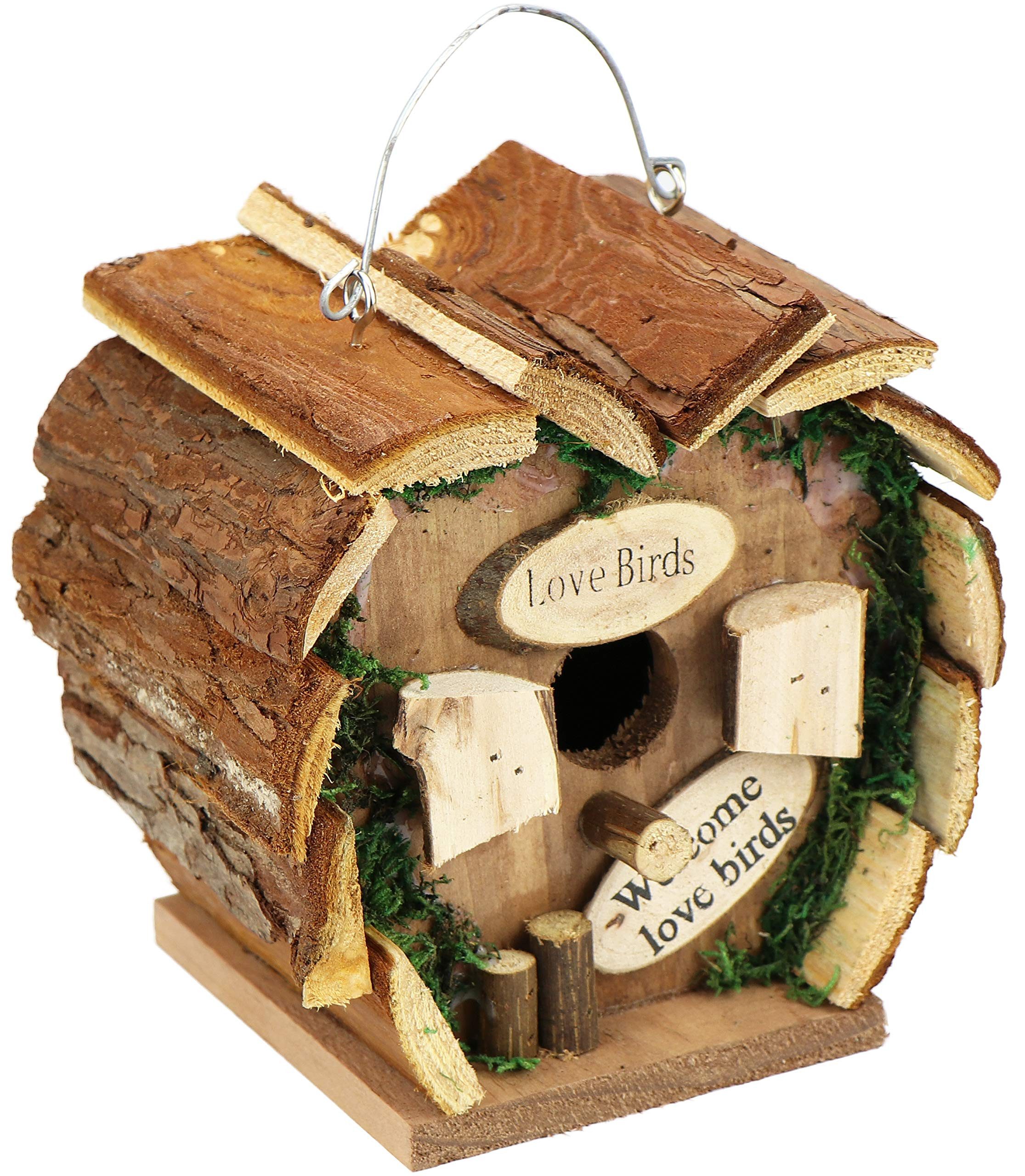 com-four Vogelhaus Nistkasten aus Holz zum Aufhängen, Maße: 17 x 12 x 17 cm