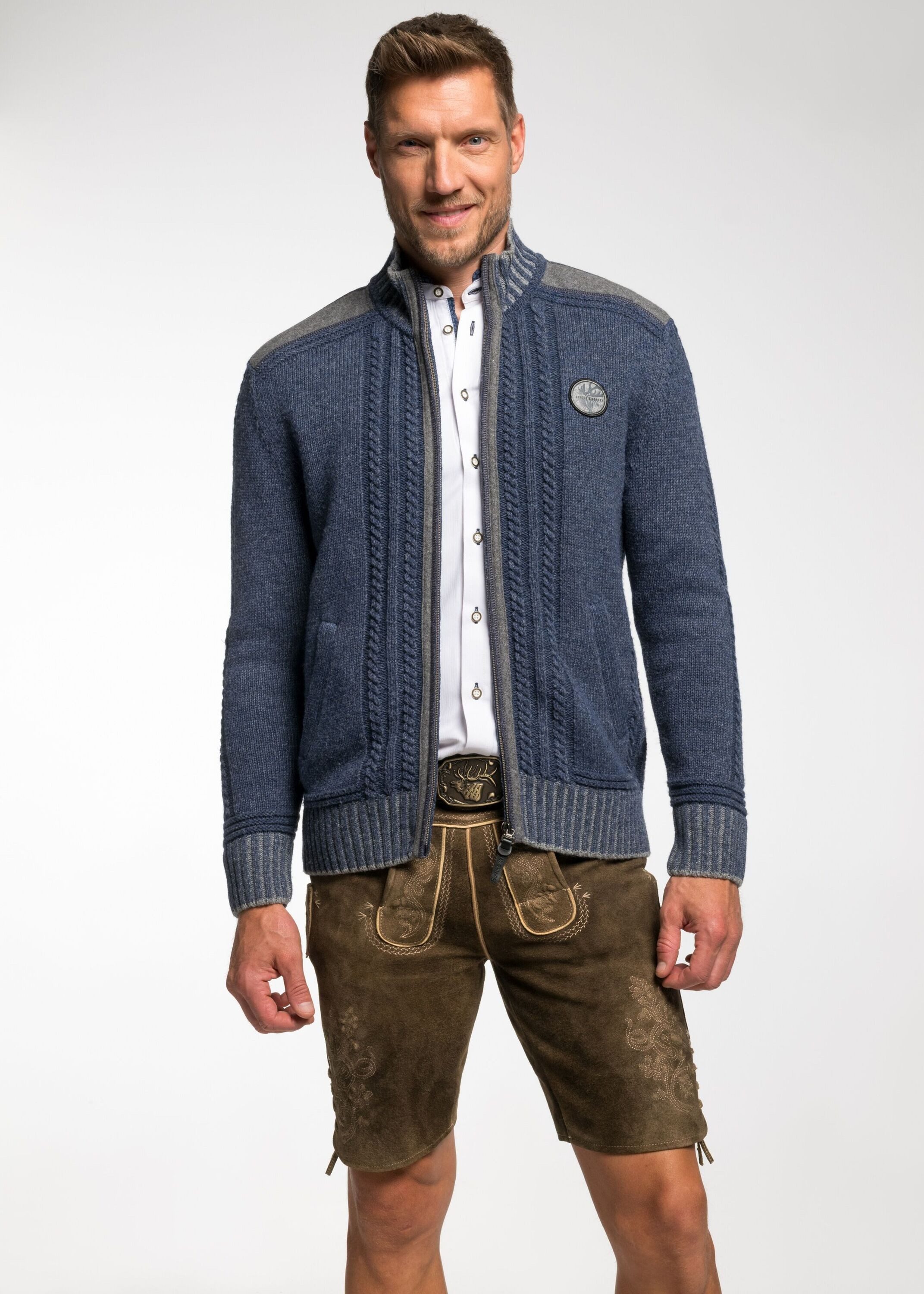 Spieth & Wensky Strickjacke Erato Hirschkopfpatch günstig online kaufen