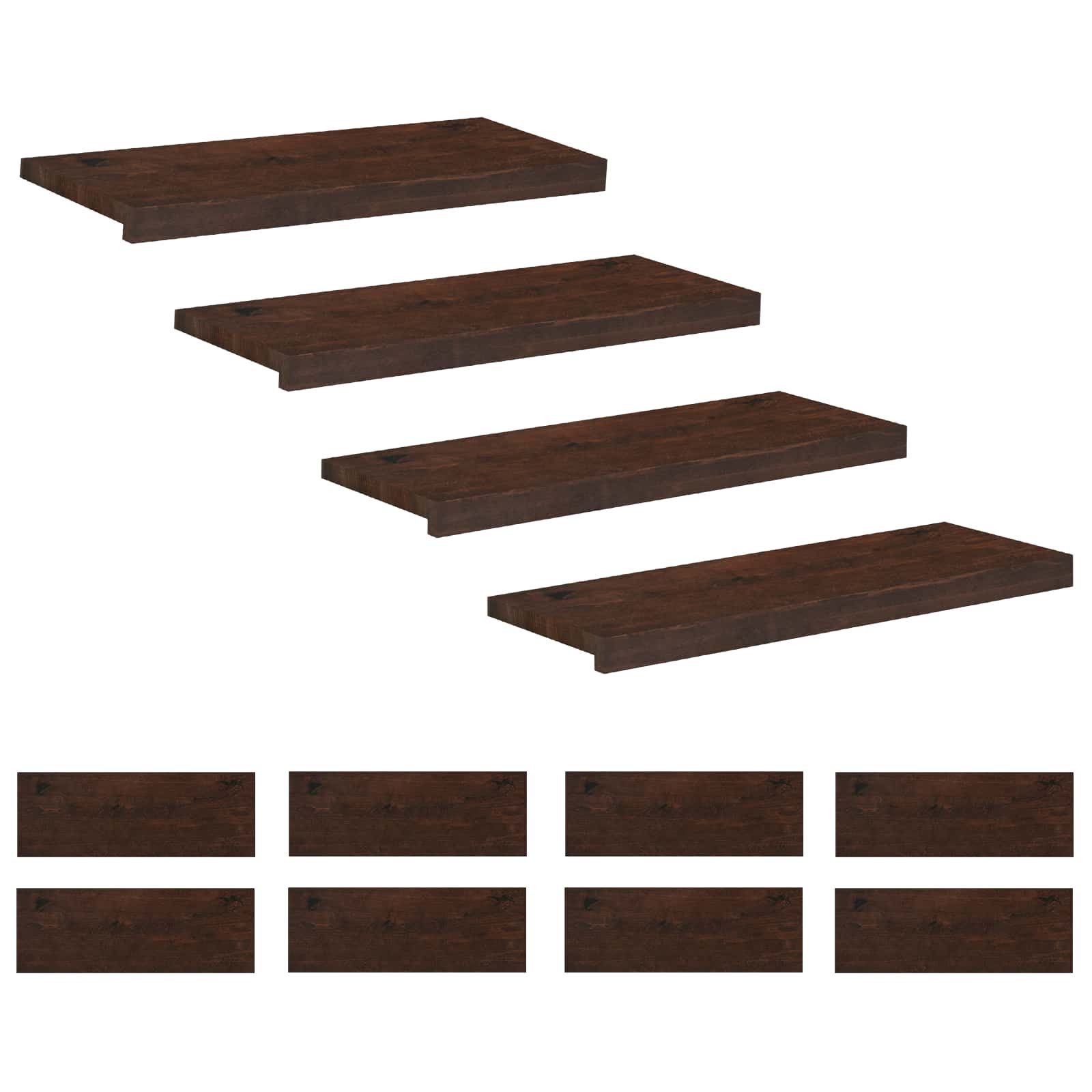 vidaXL Stufenmatte Treppenstufen 12 stk. 80 x 25 x 2 cm Dunkelbraun, Höhe: 2 mm