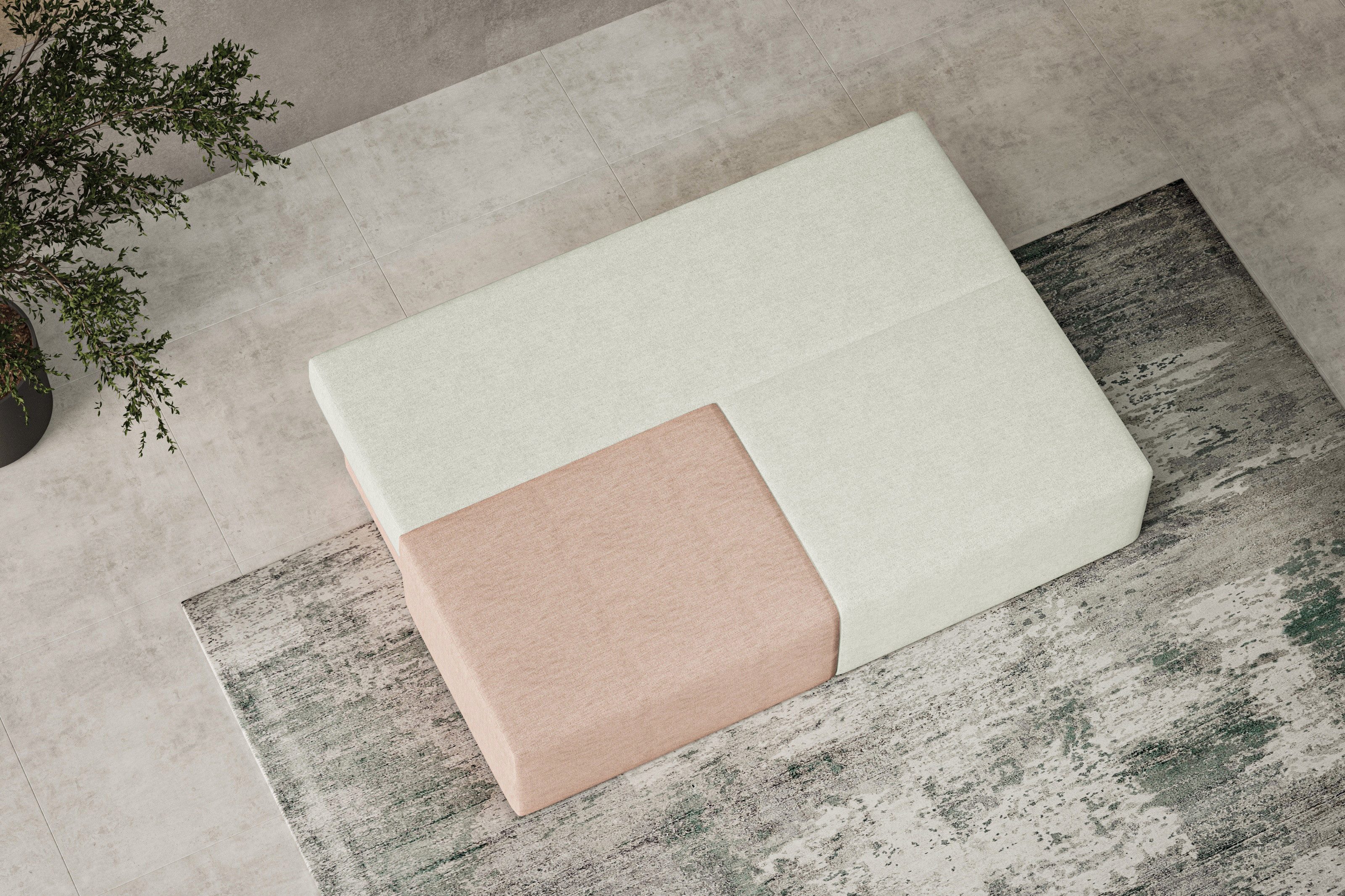 MOEBLO Schlafsofa HOOK, Modernes Design mit Schlaffunktion und Bettkasten, Schlafcouch Sofa Couch für Wohnzimmer Schlafsofa Federkern Sofagarnitur Polstersofa, -(BxHxT):200x88x98 cm