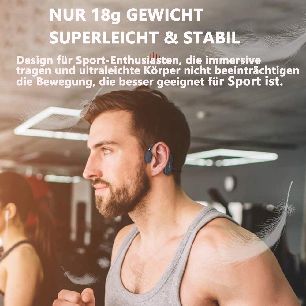 GelldG Kabellose Sport-Kopfhörer offenem Headset Ohr, mit Mikrofon Kopfhörer mit