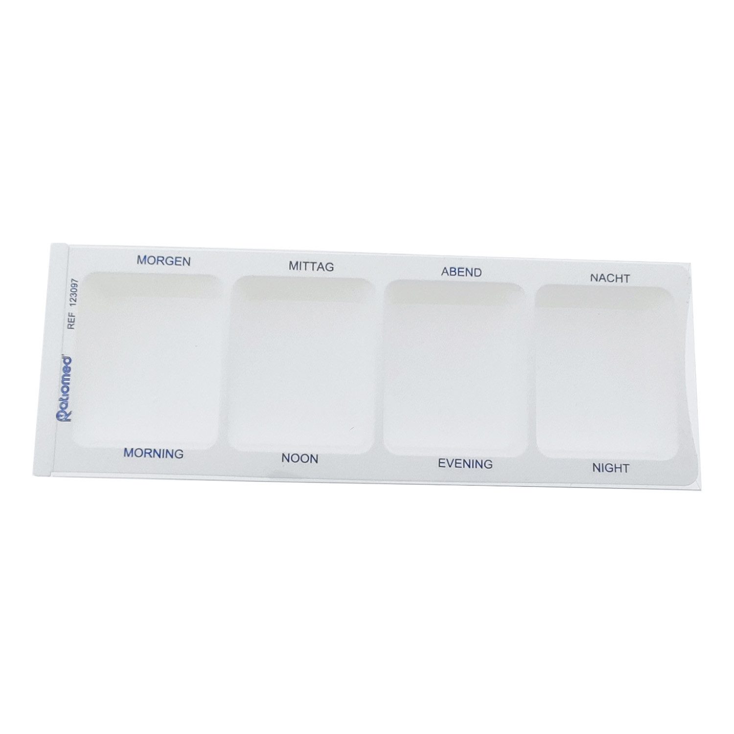 Ratiomed Pillendose Pillendose weiß groß 1 Tag 4 Fächer 1 Stück (Stück, 1 St., Medikamentendosierer), Pillenbox Medikamentenbox Medikamenten-Dosierer Pillendose