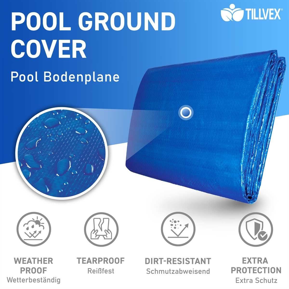 tillvex Bodenschutzplane Pool Bodenplane Poolunterlage UV-Stabil & reißfest günstig online kaufen